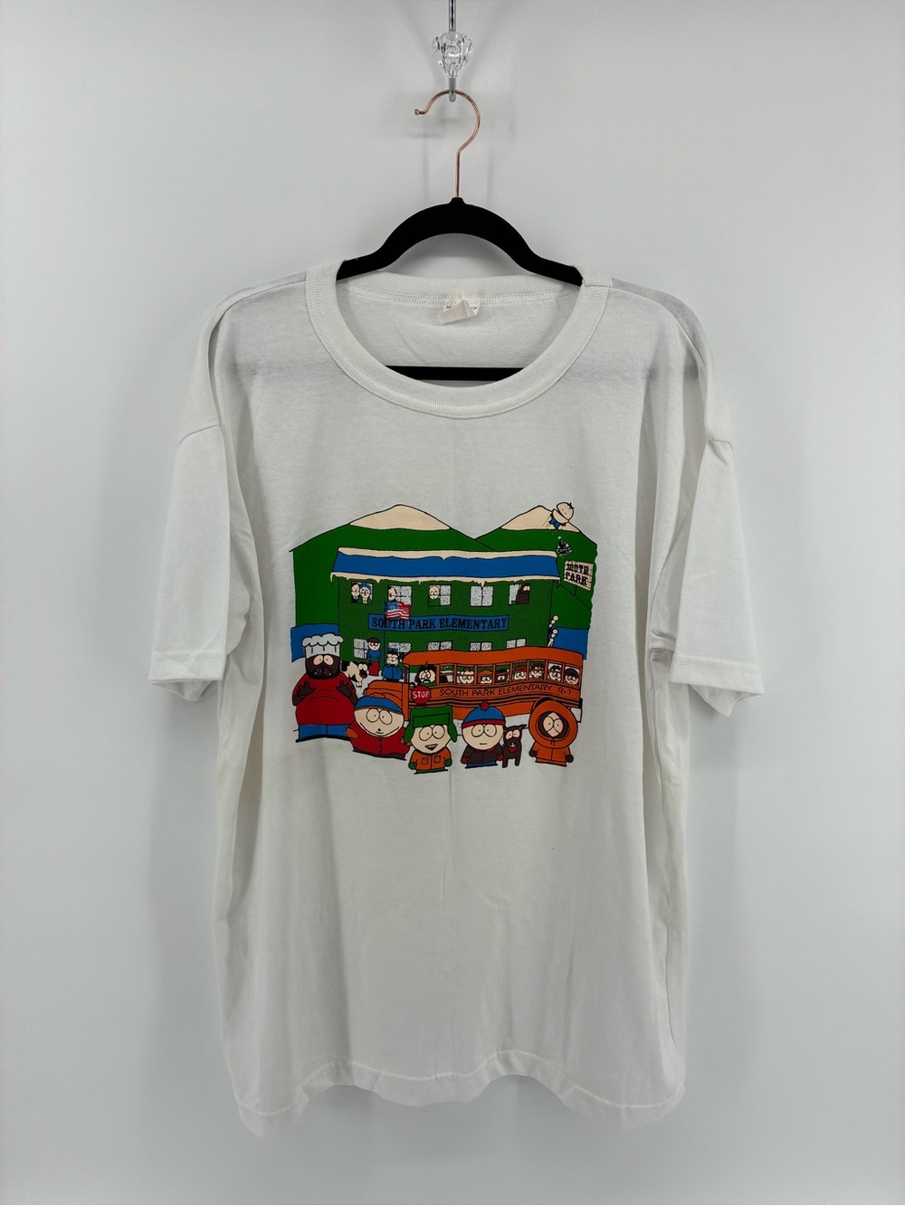 White South Park 1997 Vintage Graphic T-Shirt 00s Sitcom